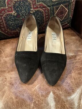 Nine West Black Suede Pointed Pumps